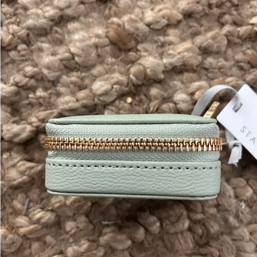 Stackers Mini Travel Jewelry Case Sage Green Zip Organizer NWT Compact